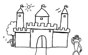 De Handjes - kleurplaat kasteel