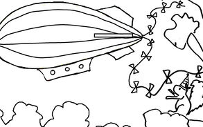 De Handjes  - kleurplaat zeppelin