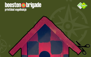 Beestenbrigade dropping - Printblad vogelhuisje