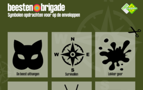 Beestenbrigade dropping - Printblad symbolen oefeningen voor op enveloppen